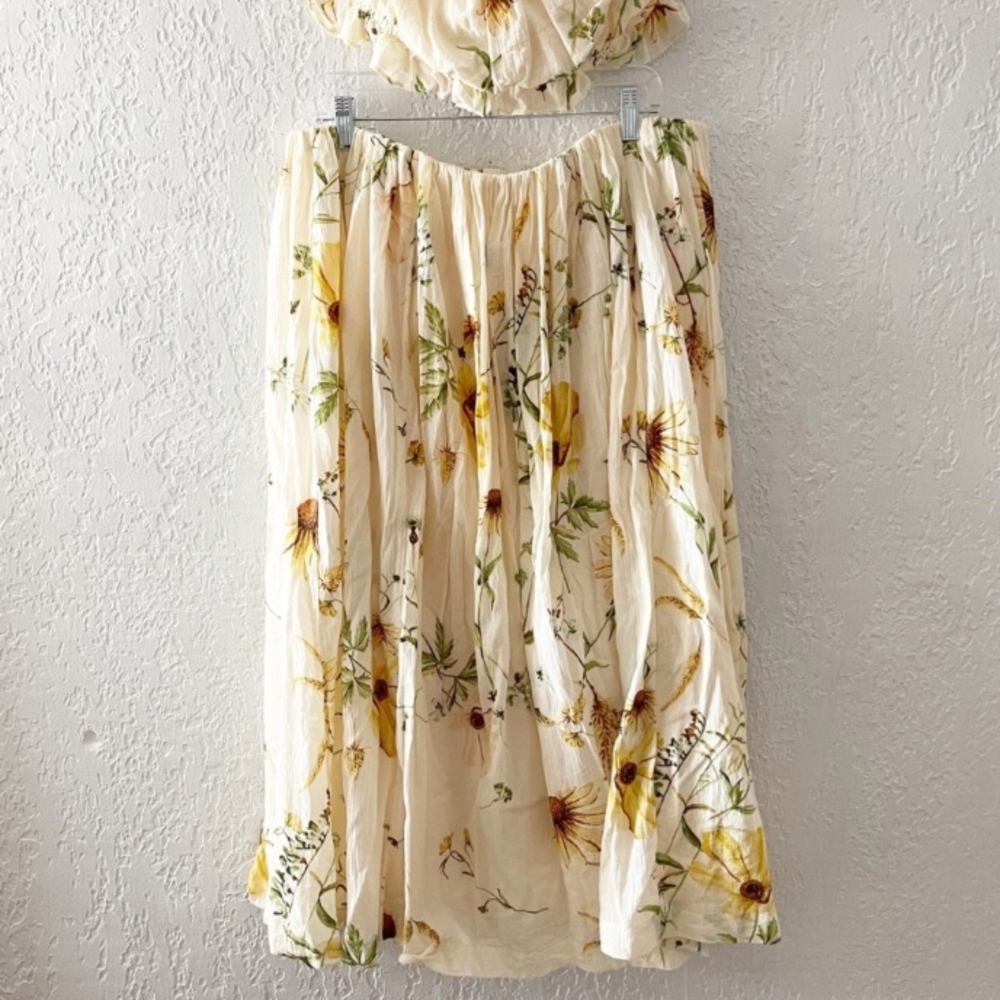 H&M Wildflower Collection Crop Top and Skirt Set sz L - Picture 10 of 13